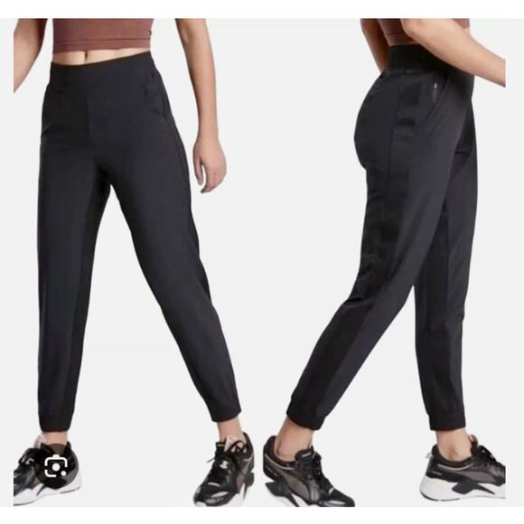 Athleta Black Brooklyn Textured Joggers Size 6 - Picture 1 of 7